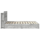 vidaXL Ágykeret tárolóval fiókkal Betonszürke 135 x 190 cm Szerelt Fa