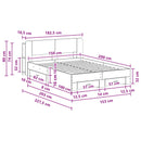 vidaXL Ágykeret tárolóval Betonszürke 150 x 200 cm Szerelt Fa