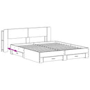 vidaXL Ágykeret tárolóval Betonszürke 200 x 200 cm Szerelt Fa
