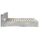 vidaXL Ágykeret tárolóval Betonszürke 200 x 200 cm Szerelt Fa