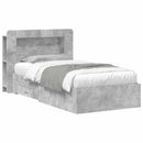 vidaXL Ágykeret tárolóval Betonszürke 75 x 190 cm Szerelt Fa