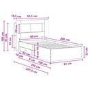 vidaXL Ágykeret tárolóval Füstös Tölgy 80 x 200 cm Szerelt Fa