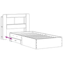 vidaXL Ágykeret tárolóval Kézműves Tölgy 90 x 200 cm Szerelt Fa