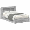vidaXL Ágykeret tárolóval Szürke Sonoma 120 x 190 cm Szerelt Fa