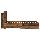 vidaXL Ágykeret tárolóval fejtámlával Antik Fa 120 x 190 cm Szerelt Fa