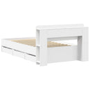 vidaXL Ágykeret tárolóval fejtámlával Fehér 75 x 190 cm Szerelt Fa