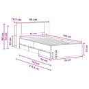 vidaXL Ágykeret tárolóval fejtámlával Fehér 75 x 190 cm Szerelt Fa
