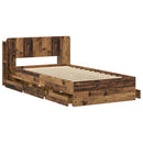 vidaXL Ágykeret tárolóval fejtámlával Antik Fa 80 x 200 cm Szerelt Fa