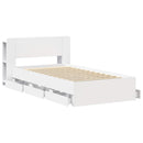 vidaXL Ágykeret tárolóval fejtámlával Fehér 80 x 200 cm Szerelt Fa