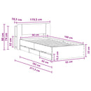 vidaXL Ágykeret tárolóval fejtámlával Fekete 90 x 190 cm Szerelt Fa