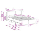 vidaXL Ágykeret tárolóval és fejtámlával Füstös Tölgy 135 x 190 cm
