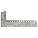 vidaXL Ágykeret tárolóval és fejtámlával Betonszürke 75 x 190 cm