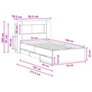 vidaXL Ágykeret tárolóval fejtámlával Fehér 75 x 190 cm Szerelt Fa