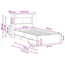 vidaXL Ágykeret tárolóval fejtámlával Fekete 90 x 190 cm Szerelt Fa