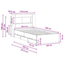 vidaXL Ágykeret tárolóval fejtámlával Fekete 100 x 200 cm Szerelt Fa