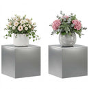 vidaXL Növényállvány 2 pcs Ezüst 40 x 40 x 40 cm Rozsdamentes Acél