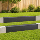 vidaXL Kerti takaróprofil 2 db 100 x 10 x 15 cm Acél Fekete
