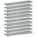 vidaXL Kerti takaróprofil 10 db 100 x 20 x 5 cm Horganyzott Acél Ezüst