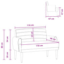 vidaXL Gombra tűzött loveseat Világosszürke 116 x 67 x 80 cm Szövet