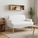 vidaXL Gombra tűzött loveseat Fehér 116 x 67 x 80 cm Szövet