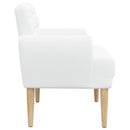 vidaXL Gombra tűzött loveseat Fehér 116 x 67 x 80 cm Szövet