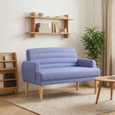 vidaXL Gombra tűzött loveseat Farmerkék 116 x 67 x 80 cm Szövet