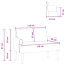 vidaXL Gombra tűzött loveseat Sötétszürke 116 x 67 x 81 cm
