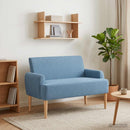 vidaXL Gombra tűzött loveseat Kék 116 x 67 x 81 cm Bársonyos szövet
