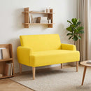 vidaXL Gombra tűzött loveseat Világos sárga 116 x 67 x 81 cm