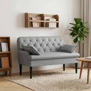vidaXL Gombra tűzött loveseat Világosszürke 111 x 68 x 80 cm Szövet