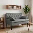 vidaXL Gombra tűzött loveseat Sötétszürke 111 x 68 x 80 cm Szövet