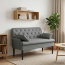 vidaXL Gombra tűzött loveseat Sötétszürke 111 x 68 x 80 cm Szövet