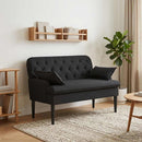 vidaXL Gombra tűzött loveseat Fekete 111 x 68 x 80 cm Szövet