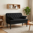 vidaXL Gombra tűzött loveseat Fekete 111 x 68 x 80 cm Szövet