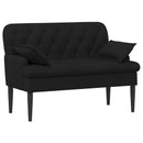 vidaXL Gombra tűzött loveseat Fekete 111 x 68 x 80 cm Szövet