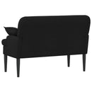 vidaXL Gombra tűzött loveseat Fekete 111 x 68 x 80 cm Szövet