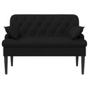 vidaXL Gombra tűzött loveseat Fekete 111 x 68 x 80 cm Szövet