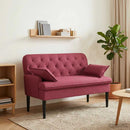 vidaXL Gombra tűzött loveseat Bordó 111 x 68 x 80 cm Szövet