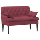 vidaXL Gombra tűzött loveseat Bordó 111 x 68 x 80 cm Szövet