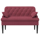 vidaXL Gombra tűzött loveseat Bordó 111 x 68 x 80 cm Szövet
