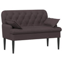 vidaXL Gombra tűzött loveseat Sötét Barna 111 x 68 x 80 cm Szövet