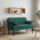 vidaXL Gombra tűzött loveseat Sötétzöld 111 x 68 x 80 cm Szövet