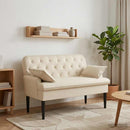 vidaXL Gombra tűzött loveseat Krémszínű 111 x 68 x 80 cm Szövet