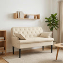 vidaXL Gombra tűzött loveseat Krémszínű 111 x 68 x 80 cm Szövet