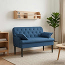 vidaXL Gombra tűzött loveseat Kék 111 x 68 x 80 cm Szövet