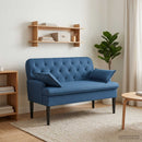 vidaXL Gombra tűzött loveseat Kék 111 x 68 x 80 cm Szövet