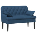 vidaXL Gombra tűzött loveseat Kék 111 x 68 x 80 cm Szövet
