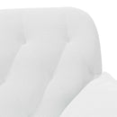 vidaXL Gombra tűzött loveseat Fehér 111 x 68 x 80 cm Szövet