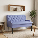 vidaXL Gombra tűzött loveseat Farmerkék 111 x 68 x 80 cm Szövet