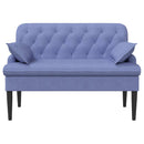 vidaXL Gombra tűzött loveseat Farmerkék 111 x 68 x 80 cm Szövet